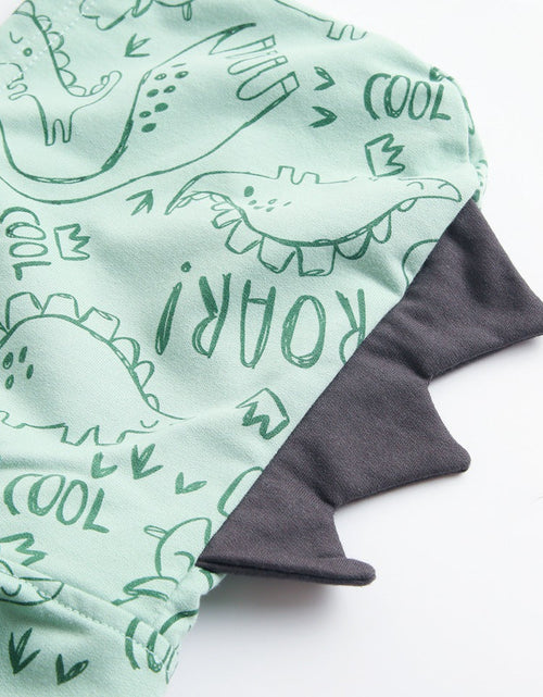 Load image into Gallery viewer, Baby Cartoon Dinosaur Graphic Snap Button Thin Style Rompers With Hat by MyKids-USA™
