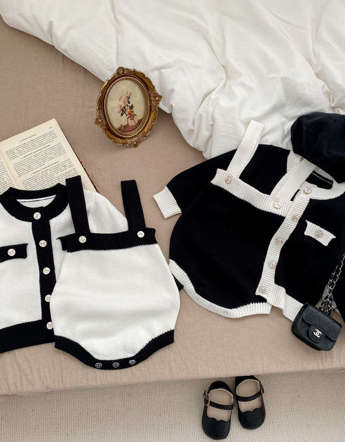 Load image into Gallery viewer, Baby Color Matching Design Sleeveless Onesies With Cardigan Sets by MyKids-USA™
