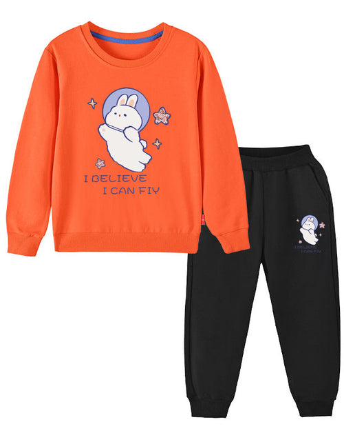 Load image into Gallery viewer, Baby Girl Cute Bunny Graphic Hoodie Combo Loose Trousers Soft Cotton Sets by MyKids-USA™
