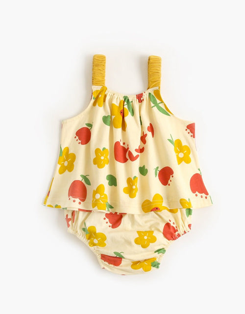 Load image into Gallery viewer, Baby Girl Floral Print Pattern Sleeveless Tops Combo Shorts 2-Pieces Sets In Summer by MyKids-USA™

