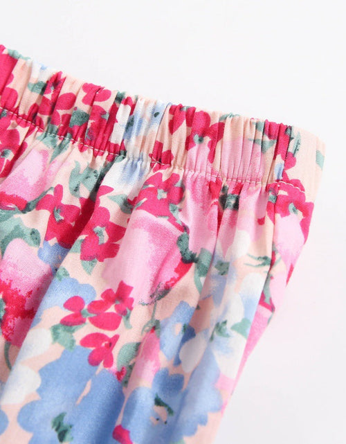 Load image into Gallery viewer, Baby Girl Floral Print Sleeveless Tops Combo Shorts Sets In Summer by MyKids-USA™
