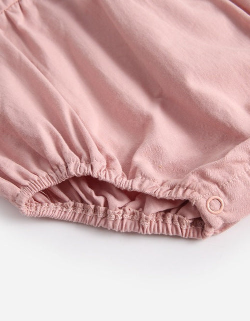 Load image into Gallery viewer, Baby Girl Doll Collar Design Solid Color Long Sleeve Onesies With Buttons by MyKids-USA™
