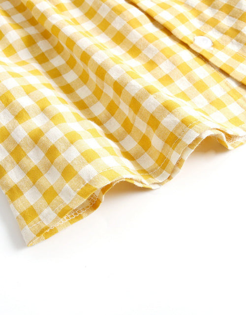 Load image into Gallery viewer, Baby Girl Plaid Pattern Single Breasted Design Shirt Combo Shorts Sets by MyKids-USA™
