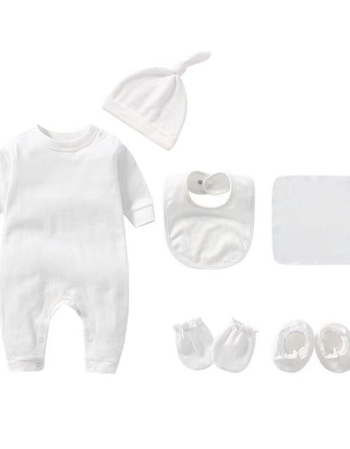 Load image into Gallery viewer, Newborn Solid Color Romper Hat, Bib, Gloves, Footwear, Square Scarf Sets by MyKids-USA™
