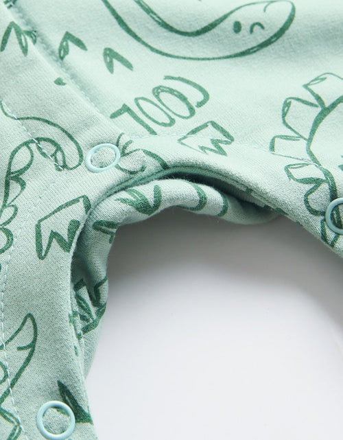 Load image into Gallery viewer, Baby Cartoon Dinosaur Graphic Snap Button Thin Style Rompers With Hat by MyKids-USA™
