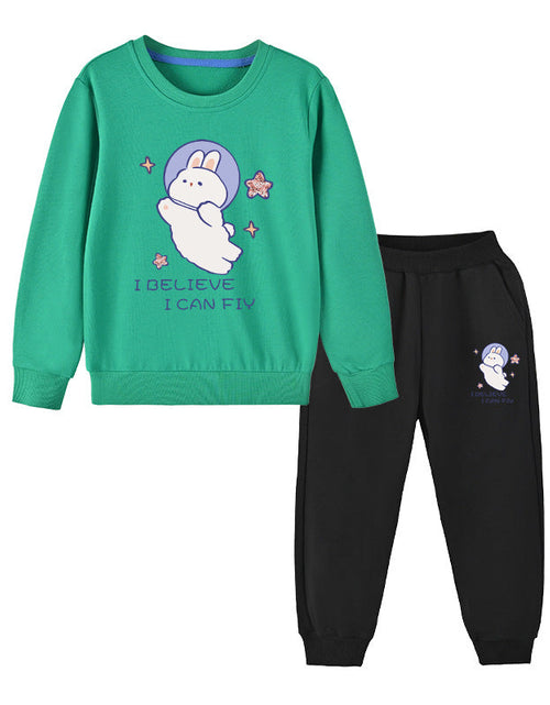 Load image into Gallery viewer, Baby Girl Cute Bunny Graphic Hoodie Combo Loose Trousers Soft Cotton Sets by MyKids-USA™
