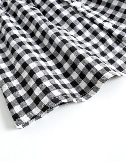 Load image into Gallery viewer, Baby Girl Plaid Pattern Single Breasted Design Shirt Combo Shorts Sets by MyKids-USA™
