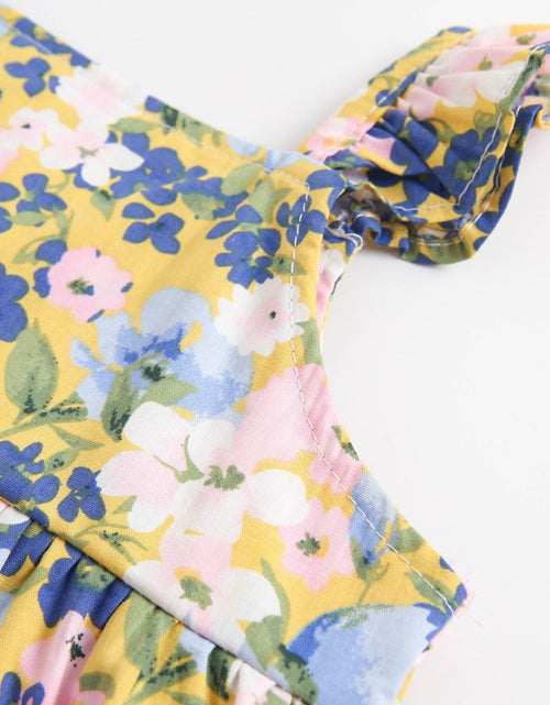 Load image into Gallery viewer, Baby Girl Floral Print Sleeveless Tops Combo Shorts Sets In Summer by MyKids-USA™
