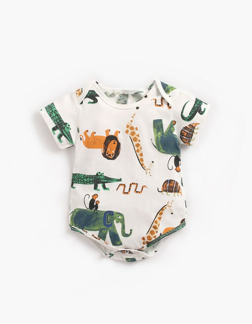 Load image into Gallery viewer, Baby Boy And Girl Animal Print Short-Sleeved O-Neck Lovely Onesies In Summer by MyKids-USA™
