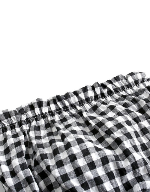 Load image into Gallery viewer, Baby Girl Plaid Pattern Single Breasted Design Shirt Combo Shorts Sets by MyKids-USA™
