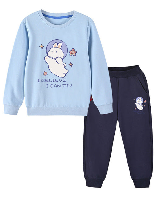 Load image into Gallery viewer, Baby Girl Cute Bunny Graphic Hoodie Combo Loose Trousers Soft Cotton Sets by MyKids-USA™
