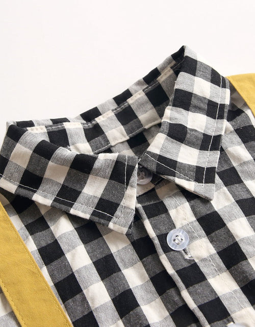 Load image into Gallery viewer, Baby Boy 1pcs Plaid Pattern False 1 Pieces Design Lapel Bodysuit Onesies by MyKids-USA™
