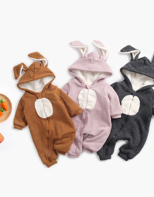 Load image into Gallery viewer, Baby Cartoon Shape Design Soft Fleece Thickened Romper In Autumn &amp; Winter by MyKids-USA™
