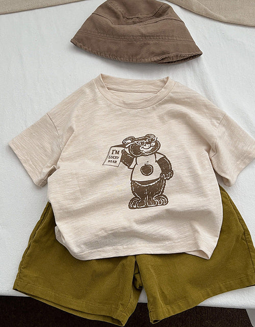 Load image into Gallery viewer, Baby Cartoon Bear Graphic Short Sleeve Comfy T-Shirt by MyKids-USA™
