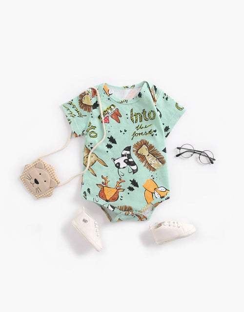 Load image into Gallery viewer, Baby Boy And Girl Animal Print Short-Sleeved O-Neck Lovely Onesies In Summer by MyKids-USA™
