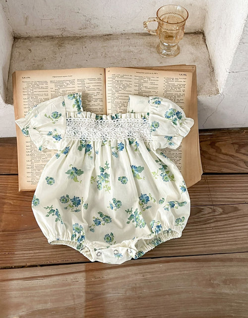 Load image into Gallery viewer, Baby Girl Flower Pattern Square Neck Onesies &amp; Sets by MyKids-USA™

