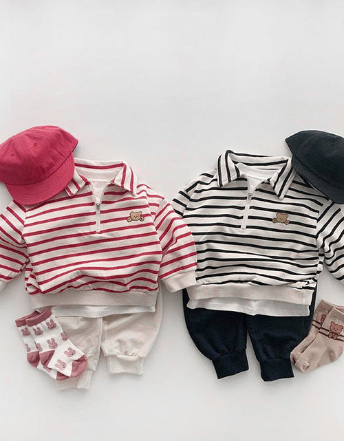 Load image into Gallery viewer, Baby Bear Embroidered Pattern Vest Combo Trousers Sets by MyKids-USA™
