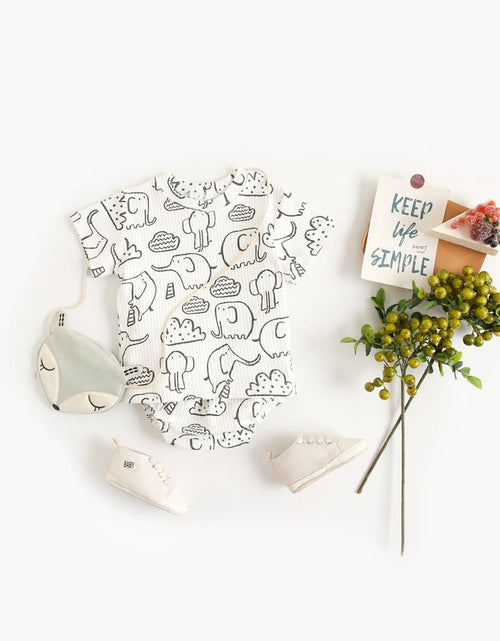 Load image into Gallery viewer, Baby Solid Color Animal Print Pattern T-Shirt Combo Shorts In Summer Sets by MyKids-USA™
