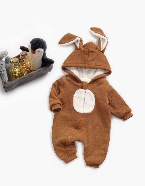 Load image into Gallery viewer, Baby Cartoon Shape Design Soft Fleece Thickened Romper In Autumn &amp; Winter by MyKids-USA™
