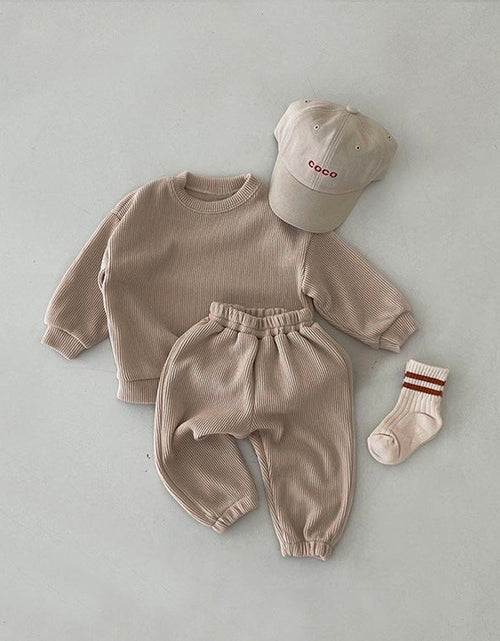 Load image into Gallery viewer, Baby Solid Color Long Sleeve Simple Style Hoodie Sets by MyKids-USA™
