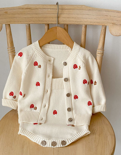 Load image into Gallery viewer, Baby Girl Embroidered Pattern Sleeveless Onesies or Cardigan by MyKids-USA™
