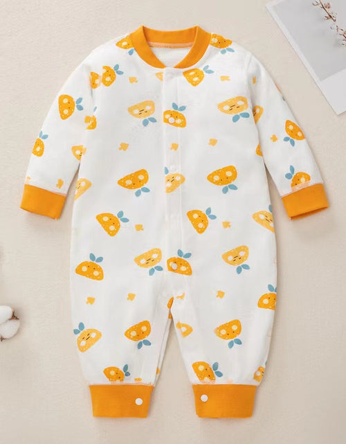 Load image into Gallery viewer, Baby Cartoon Pattern Button Front Design Long Sleeves Cotton Romper by MyKids-USA™
