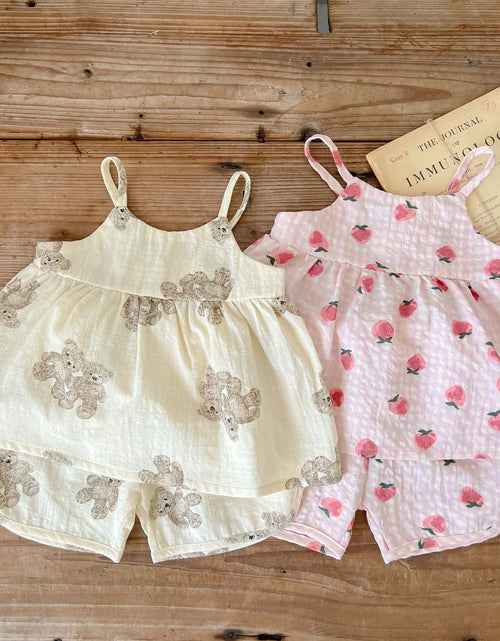 Load image into Gallery viewer, Baby Animal Print Sling Tops Combo Shorts Sets by MyKids-USA™

