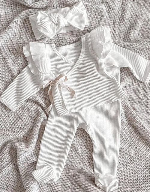 Load image into Gallery viewer, Baby Girl Solid Color Pure Cotton Long Sleeve Tops With Pants Sets by MyKids-USA™
