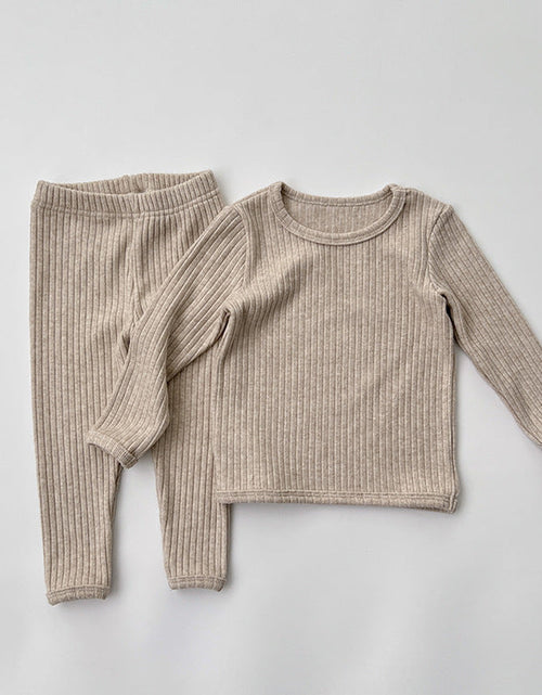 Load image into Gallery viewer, Baby Solid Color Comfy Fabric Shirt Sets Pajamas Home Clothes by MyKids-USA™
