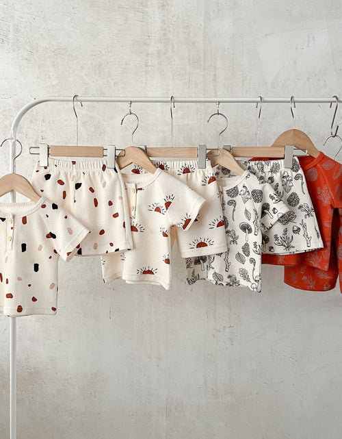 Load image into Gallery viewer, Baby Print Pattern Multi-Style Waffle Fabric Shorts Sets by MyKids-USA™
