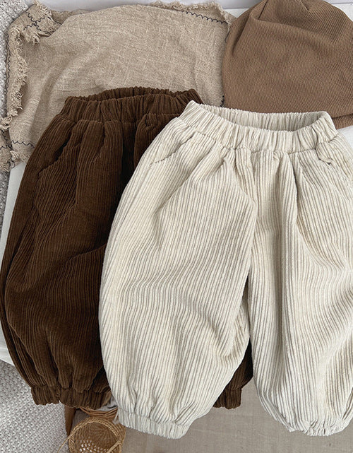 Load image into Gallery viewer, Baby Solid Color Corduroy Fabric Loose Lantern Pants In Autumn by MyKids-USA™
