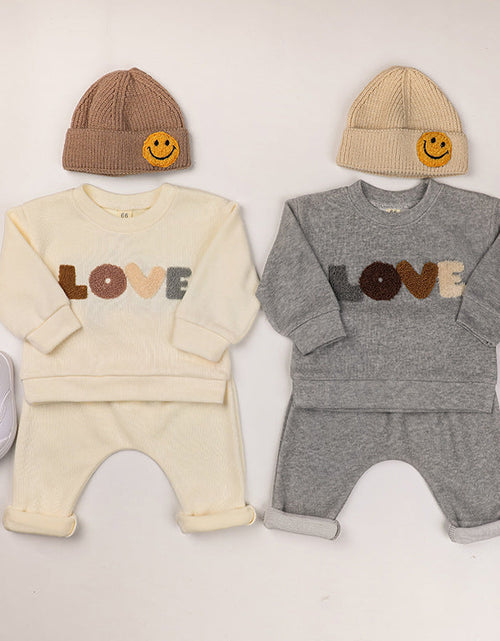 Load image into Gallery viewer, Baby LOVE Graphic Hoodies Combo Pants Kids Valentine’s Day Sets by MyKids-USA™
