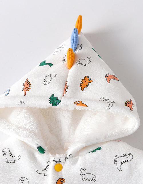 Load image into Gallery viewer, Kids Cartoon Dinosaur Print Button Front Design Shawls With Hat by MyKids-USA™
