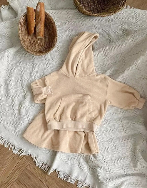 Load image into Gallery viewer, Baby Girl Solid Color Soft Cotton Hoodie With Skirt Sets by MyKids-USA™
