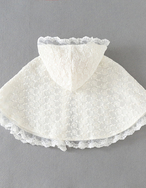 Load image into Gallery viewer, Kids Mesh Overlay Design Belted Bow Tie Shawls With Ruffle Hat by MyKids-USA™
