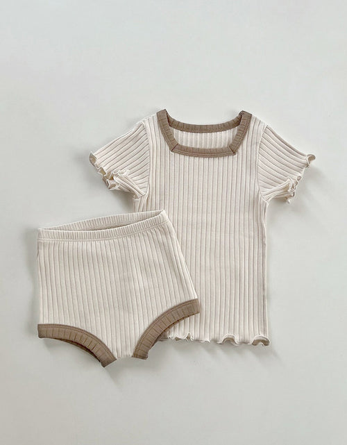 Load image into Gallery viewer, Baby Girl Colorblock Design Square Neck 2 Pieces Sets With Headband by MyKids-USA™
