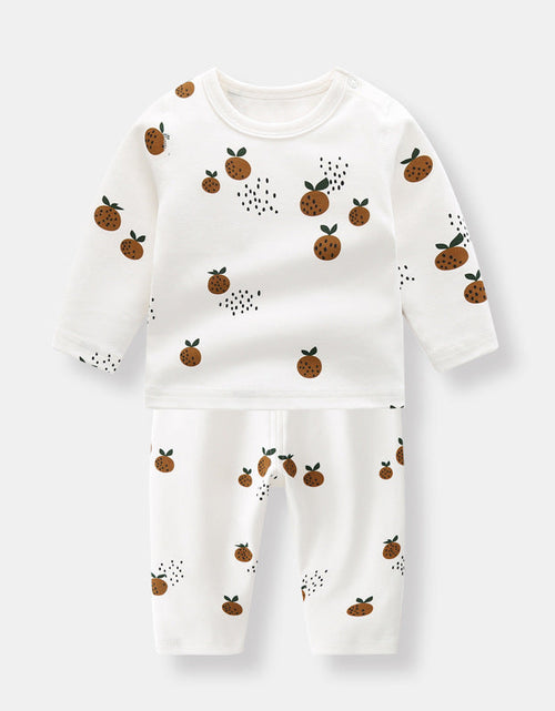 Load image into Gallery viewer, Baby 1pcs Allover Fruit Graphic Long Sleeve Bottoming Shirt &amp; Trousers Sets by MyKids-USA™
