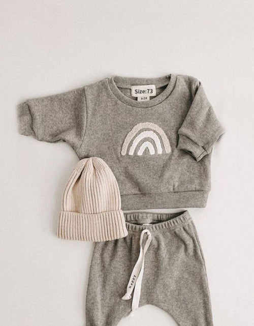 Load image into Gallery viewer, Baby Rainbow Sun Pattern Hoodies Combo Pants Sets by MyKids-USA™
