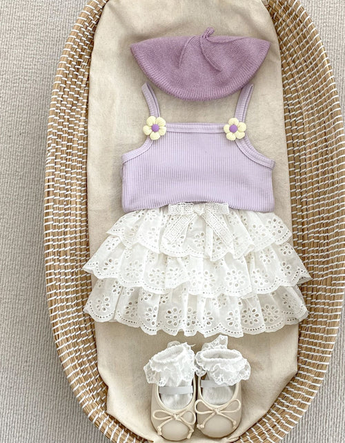 Load image into Gallery viewer, Baby Girl Sling Vest Combo Princess White Skirt Sets by MyKids-USA™
