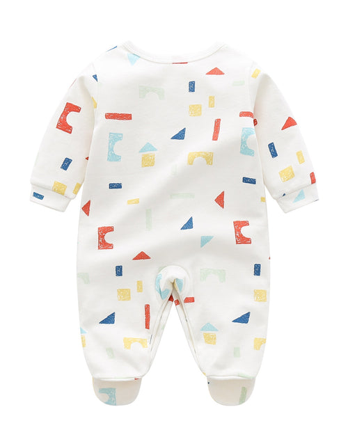 Load image into Gallery viewer, Baby Boy And Girl Geometric Print Single Breasted Design Long-Sleeved O-Neck Rompers by MyKids-USA™
