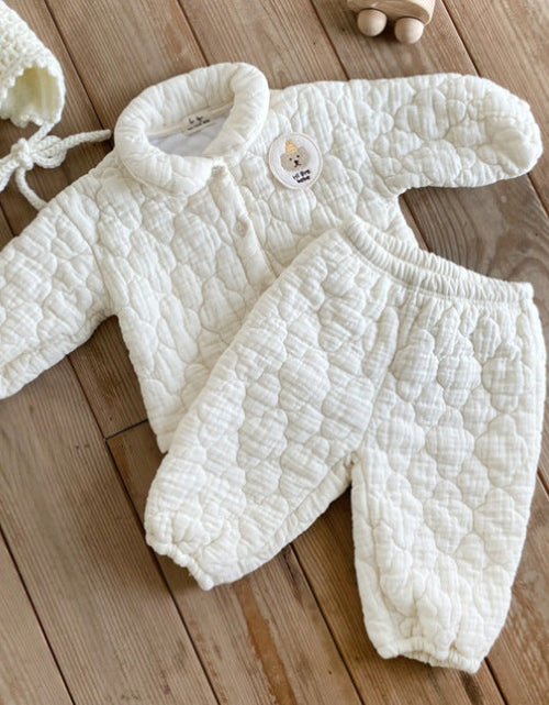 Load image into Gallery viewer, Baby Bear Patched Pattern Quilted Warm Lapel Cute Sets by MyKids-USA™
