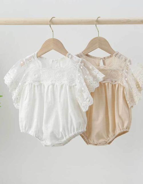 Load image into Gallery viewer, Baby Girl Lace-Sleeved Combo Lace-Collared Solid Onesies by MyKids-USA™
