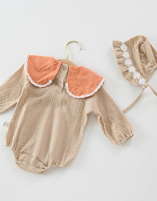 Load image into Gallery viewer, Baby Girl Floral Embroidery Pattern Long Sleeves Autumn Princess Bodysuit With Hat by MyKids-USA™
