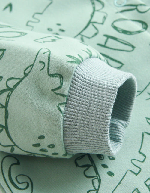 Load image into Gallery viewer, Baby Cartoon Dinosaur Graphic Snap Button Thin Style Rompers With Hat by MyKids-USA™
