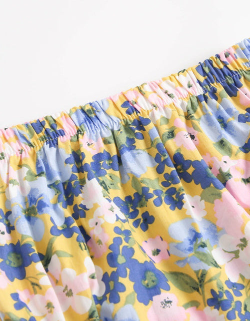Load image into Gallery viewer, Baby Girl Floral Print Sleeveless Tops Combo Shorts Sets In Summer by MyKids-USA™
