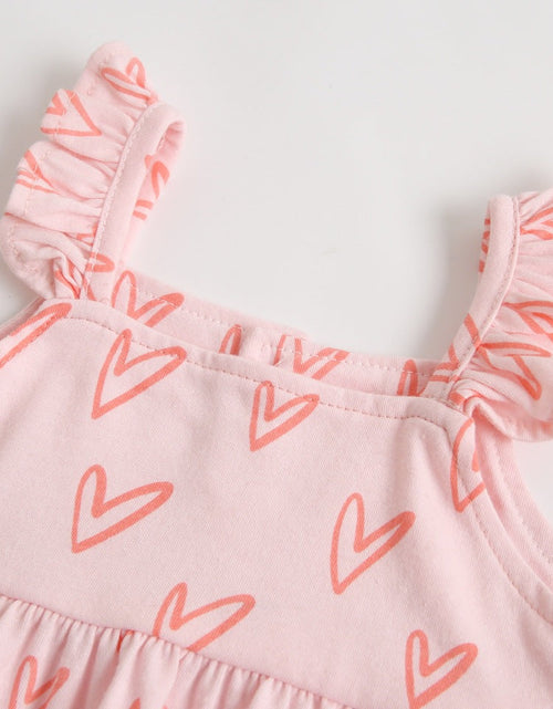 Load image into Gallery viewer, Baby Girl Printed Pattern Ruffle Design Sleeveless Tops Combo Shorts Sets by MyKids-USA™
