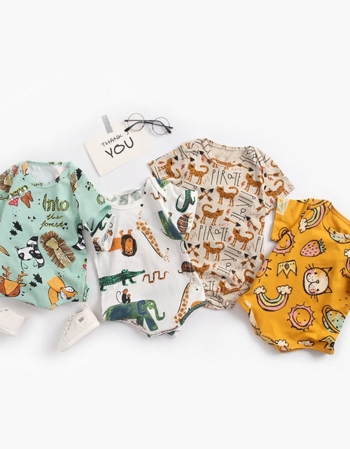 Load image into Gallery viewer, Baby Boy And Girl Animal Print Short-Sleeved O-Neck Lovely Onesies In Summer by MyKids-USA™
