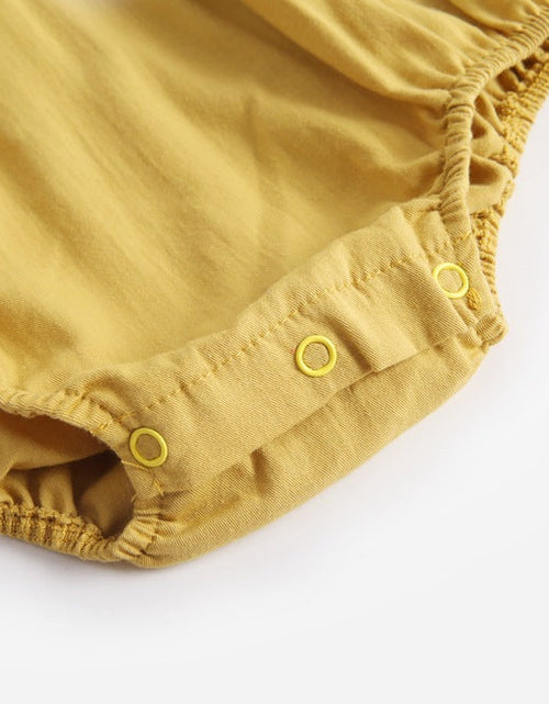 Load image into Gallery viewer, Baby Girl Doll Collar Design Solid Color Long Sleeve Onesies With Buttons by MyKids-USA™
