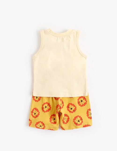 Load image into Gallery viewer, Baby Boy And Girl Animal Tiger Print Sleeveless Top Combo Shorts  Sets by MyKids-USA™
