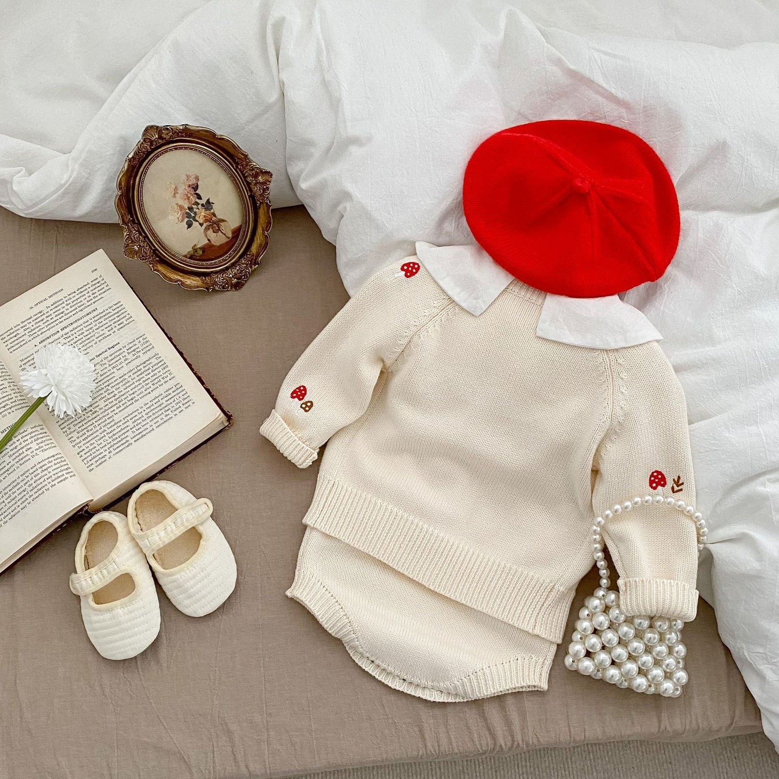 Baby Girl Embroidered Pattern Sleeveless Onesies or Cardigan by MyKids-USA™